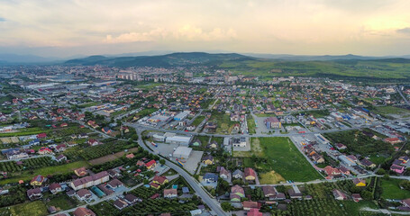 Aerial view of Bistrita city - Romania