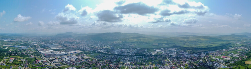 Aerial view of Bistrita city - Romania