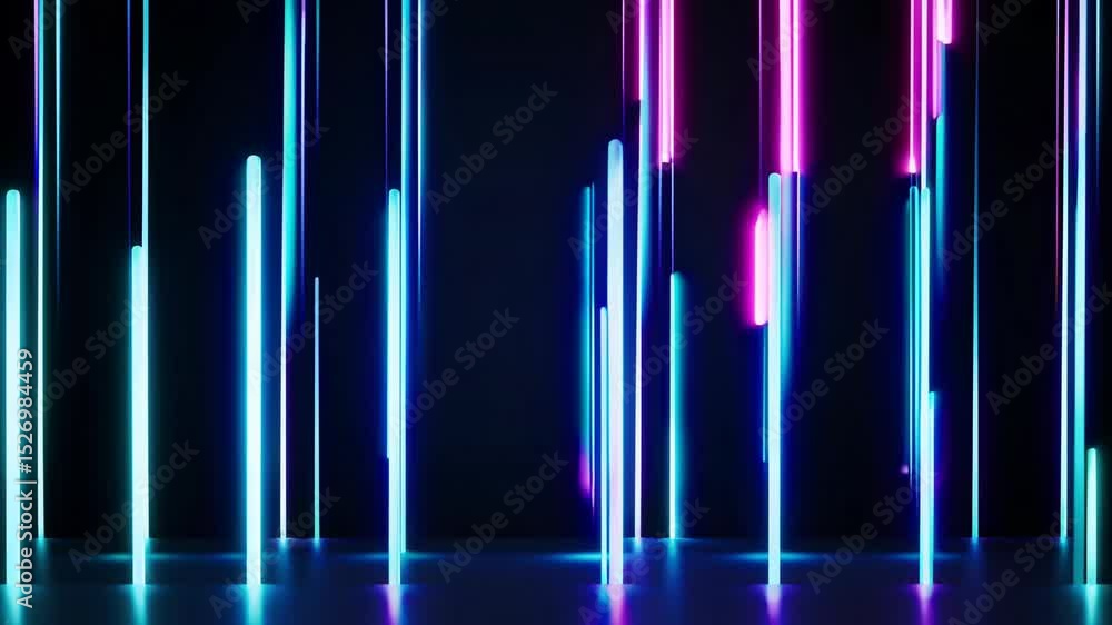 Aufkleber futuristic neon gradient pattern with vertical glowing lines blending smooth and radiant colors. min