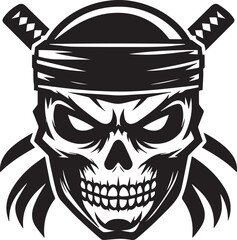 Ninja Skull Samurai Vector Illustration Design