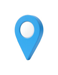Isolated blue location pin transparent background digital design modern environment