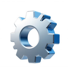 Isolated gear on transparent background industrial design element digital art creative environment