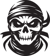 Fearsome Skull Ninja Vector Illustration