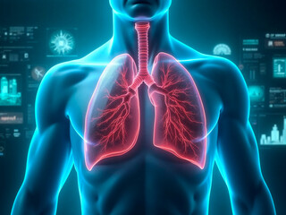 Conceptual lungs turning into dust, symbolizing air pollution in the city