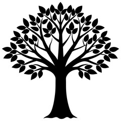 Obraz premium vector tree silhouette icon on white background