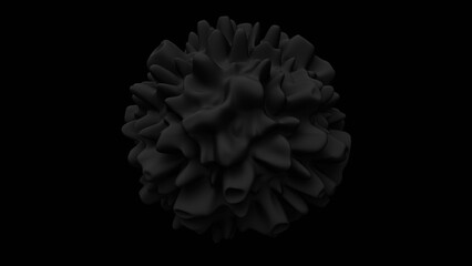 3d abstract black morphing sphere. 3d rendering illustration not AI