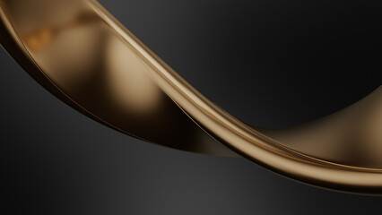 Abstract golden line on black background Illustration. 3d rendering illustration not AI