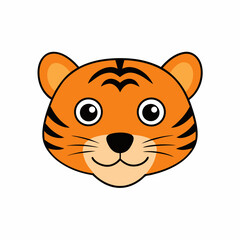 Cute tiger head vector 
