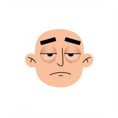 Fototapeta premium Tired cartoon face illustration
