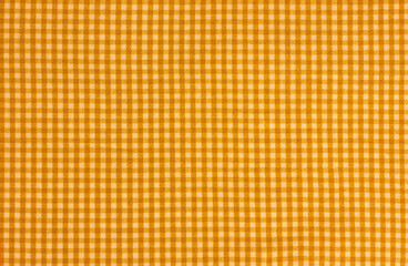 Seamless Yellow Gingham Fabric Texture Background