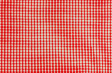 Red Gingham Pattern Fabric Background for Textiles or Tablecloths