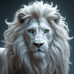 Majestic white lion portrait (2)