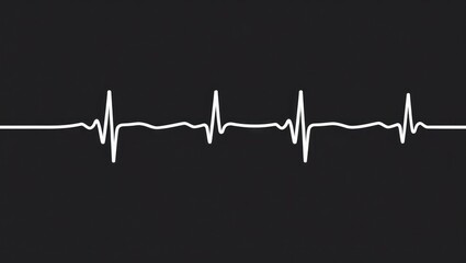 Flatline EKG, white line on dark background