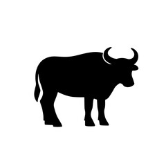 black silhouette of a bull