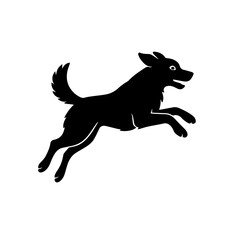 jumping dog vector silhouette