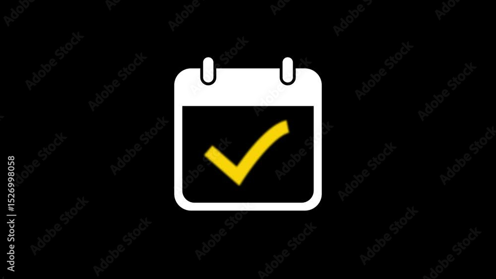 Poster calendar showing days of the month with a check mark icon isolated .calendar icon.