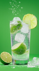 refreshing mojito filled with lime slices