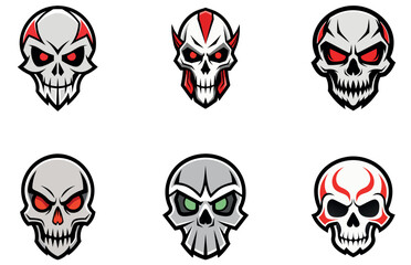 Skull Head Vector Designs Bold and Edgy Illustrations for Tattoos, Streetwear, and Halloween Themes