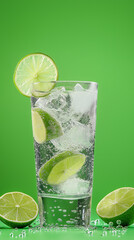 refreshing mojito filled with lime slices