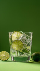 refreshing mojito filled with lime slices