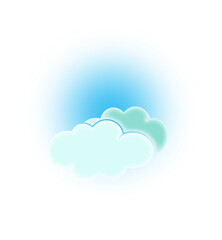 Weather icon depicting clouds to symbolize overcast or partly cloudy conditions, used for forecasting and weather-related visuals in digital platforms and applications.