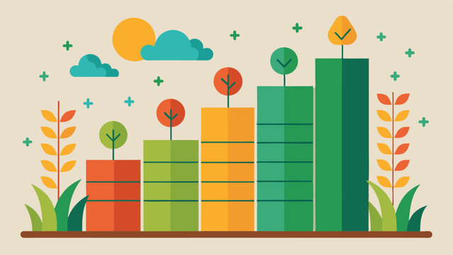 A series of stacked area graphs depicting the decrease in crop production for each season highlighting the seasonal impact on overall yield.. Vector illustration