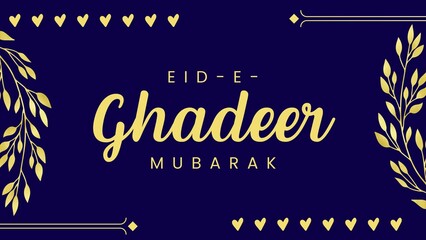 Eid e ghadeer mubarak card design, shia muslim happy event ghadir celebration banner background