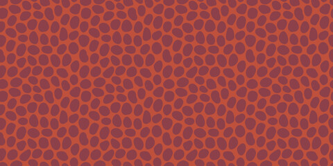 Irregular spotted seamless pattern with hand drawn pencil textured organic shapes. Seamless background with sketchy scribble spots in indian red and purple colors. Abstract vector seamless wallpaper.