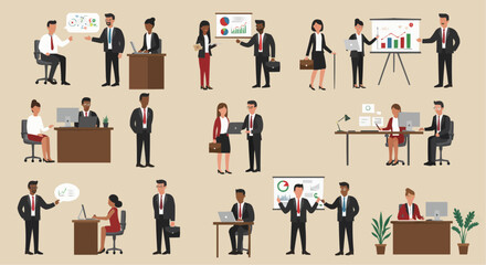 group of business people doing there job