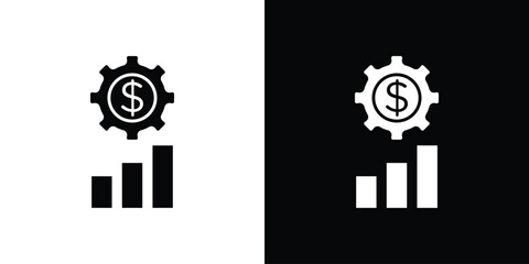 Business development icon in flat version on black and white background