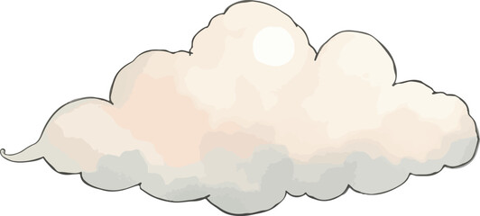 Cloud watercolor vector illustration.