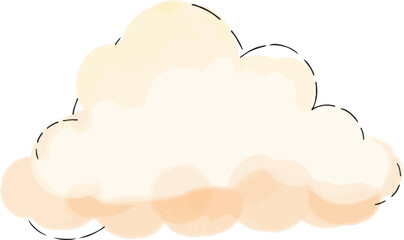Cloud watercolor vector illustration.