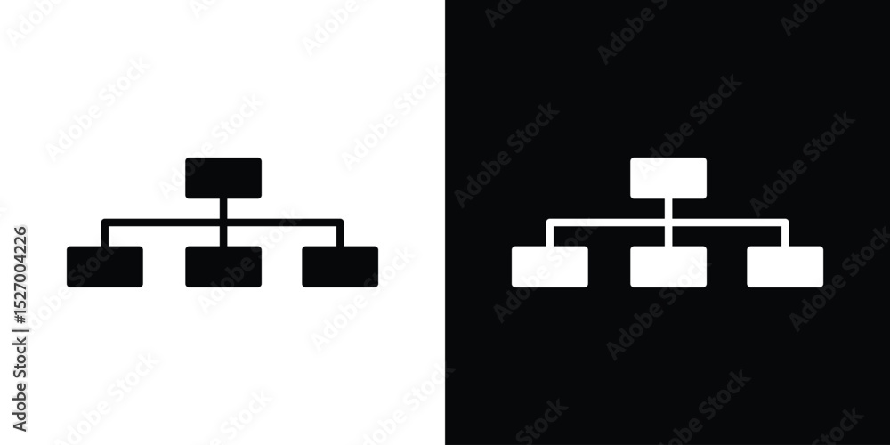 Aufkleber Chart tree icon in flat version on black and white background