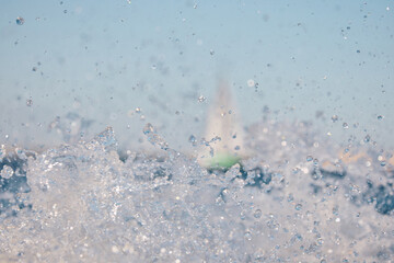 Sailing regatta in the Gulf of Finland at sunset, sailing yacht competing in a race, splashing...