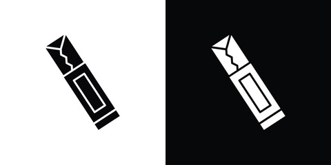 Chew gum icon in flat version on black and white background