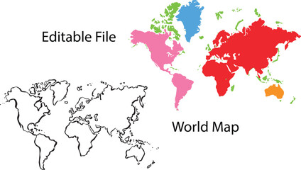 World map design. Country map.