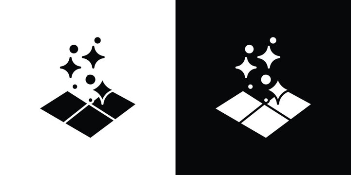 Clean floor surface icon in flat version on black and white background