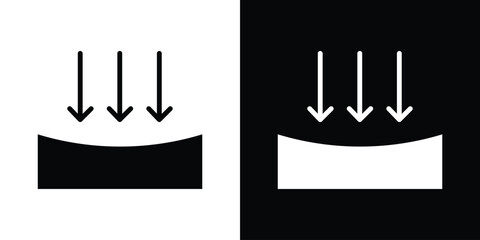 Compress icon in flat version on black and white background