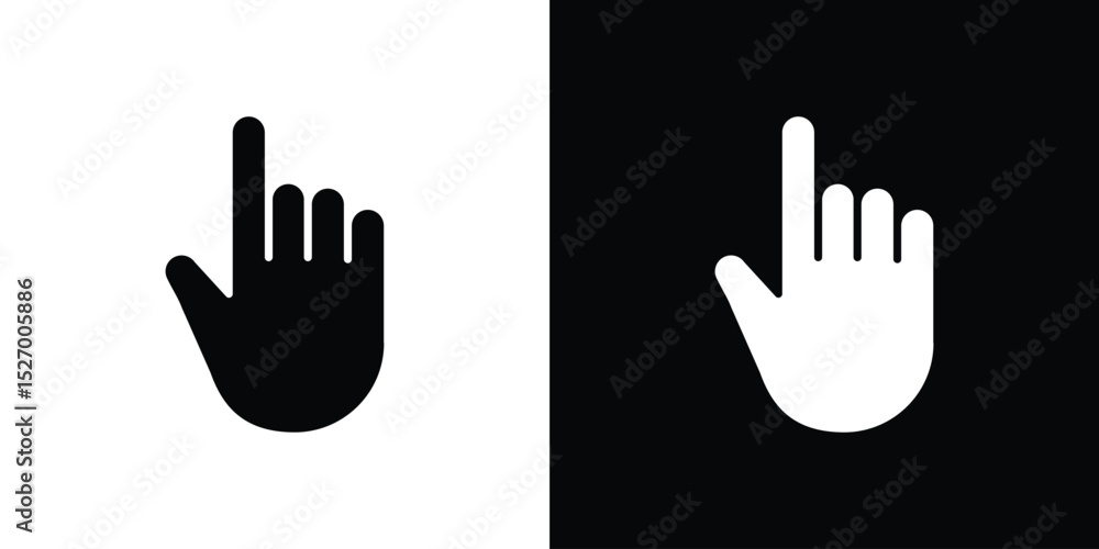 Poster cursor icon in flat version on black and white background