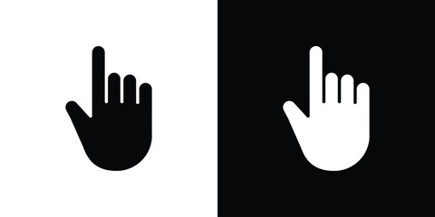 Cursor icon in flat version on black and white background