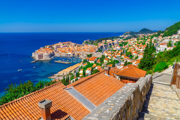 Dubrovnik city, Croatia. sunny view of the sea