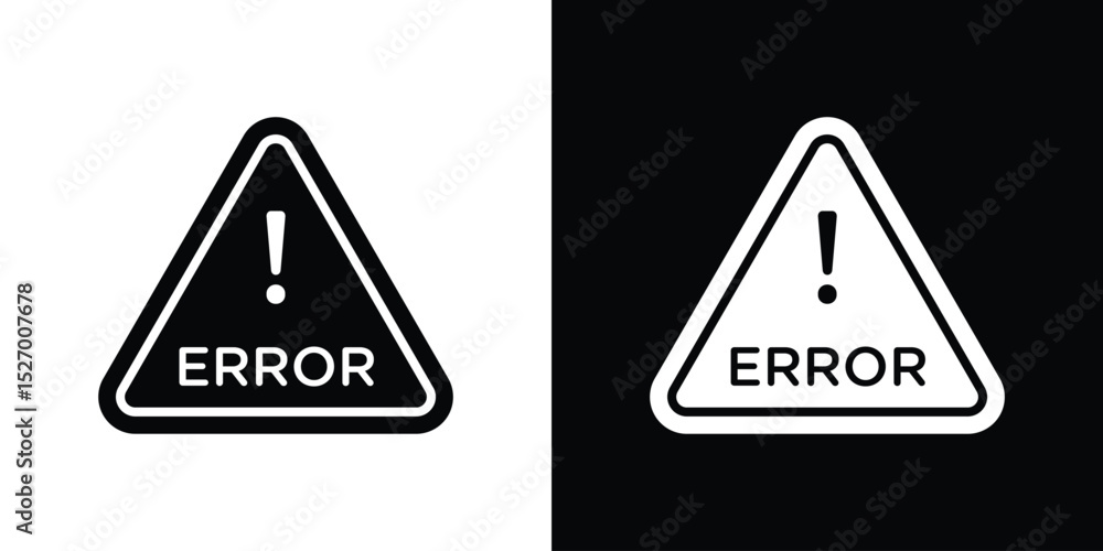 Fototapete error icon in flat version on black and white background