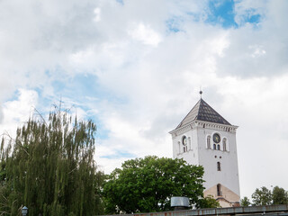 Jelgava Saint Trinyty tower building, now luxury Tornis restaurant. Latvia.