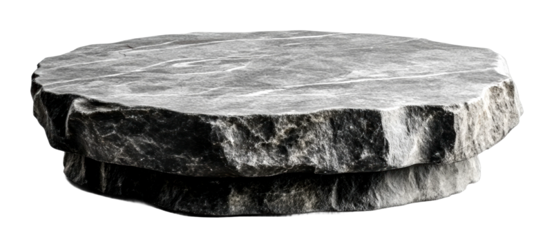 Contemporary stone coffee table modern home furniture indoor top view aesthetic appeal isolated on transparent background