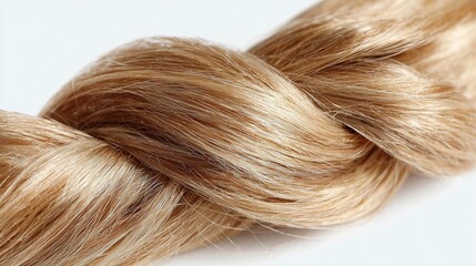Fototapeta premium Beautiful braided golden hair showcasing intricate styling and vibrant shine