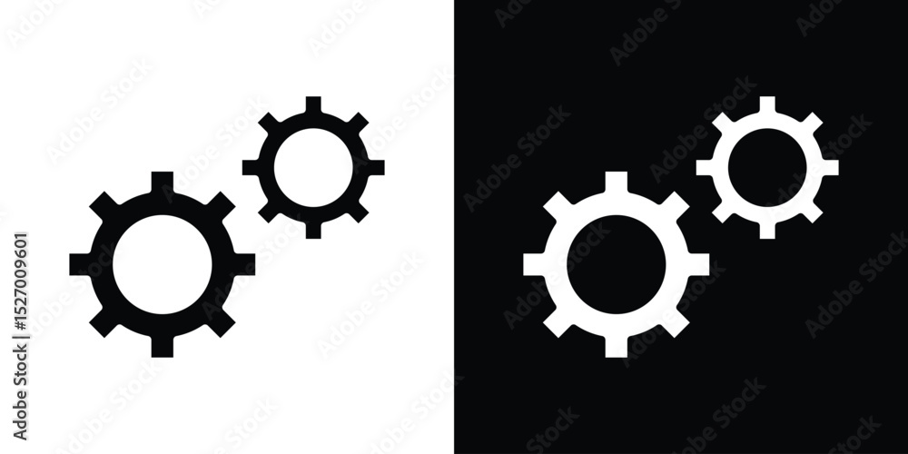 Aufkleber function icon in flat version on black and white background