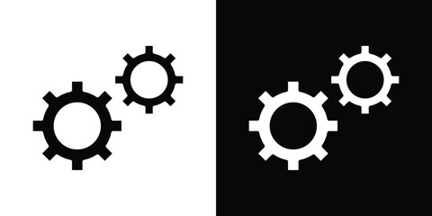 Function icon in flat version on black and white background