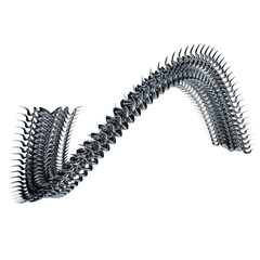 Metallic 3D Effect model abstract. Silver gear model. Stunning Metallic Shapes.