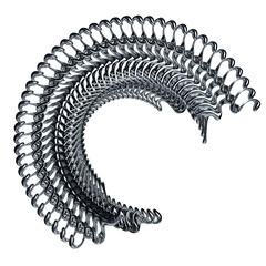 Metallic 3D Effect model abstract. Silver gear model. Stunning Metallic Shapes.