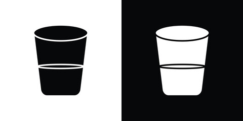 Half Glass icon in flat version on black and white background